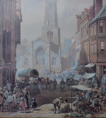 'Pavement' by Louise Rayner c 1850 York - ancient marketplace and thoroughfare | York Conservation Trust 
