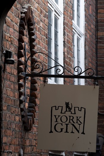 York Gin sign in Lady Peckett's Yard | York Conservation Trust