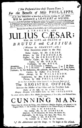 York Theatre Royal Playbill Poster from 1765  | York Conservation Trust | People and place