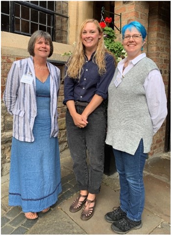 YCT Trustee Ruth Morrell, trainee Nerida Whale and Lizzy Hippersley-Cox of Eden Stained Glass