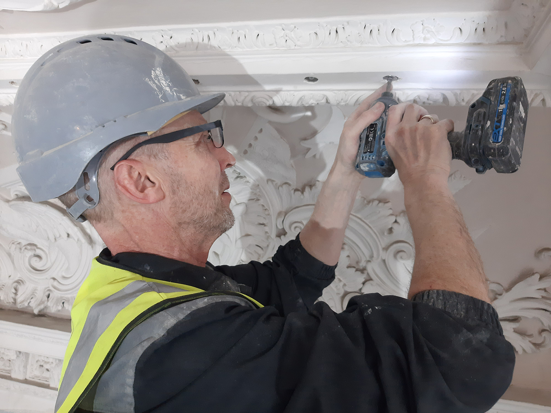 Stuccowork ceiling repair  | York Conservation Trust