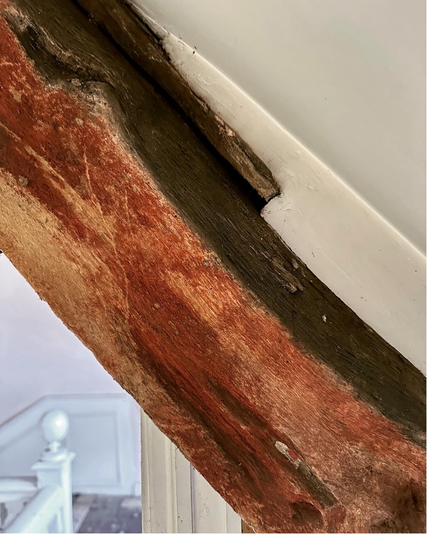 Medieval red colourwash to timber at Lady Peckitt's Yard | York