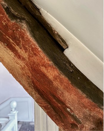 Medieval red colourwash to timber at Lady Peckitt's Yard | York