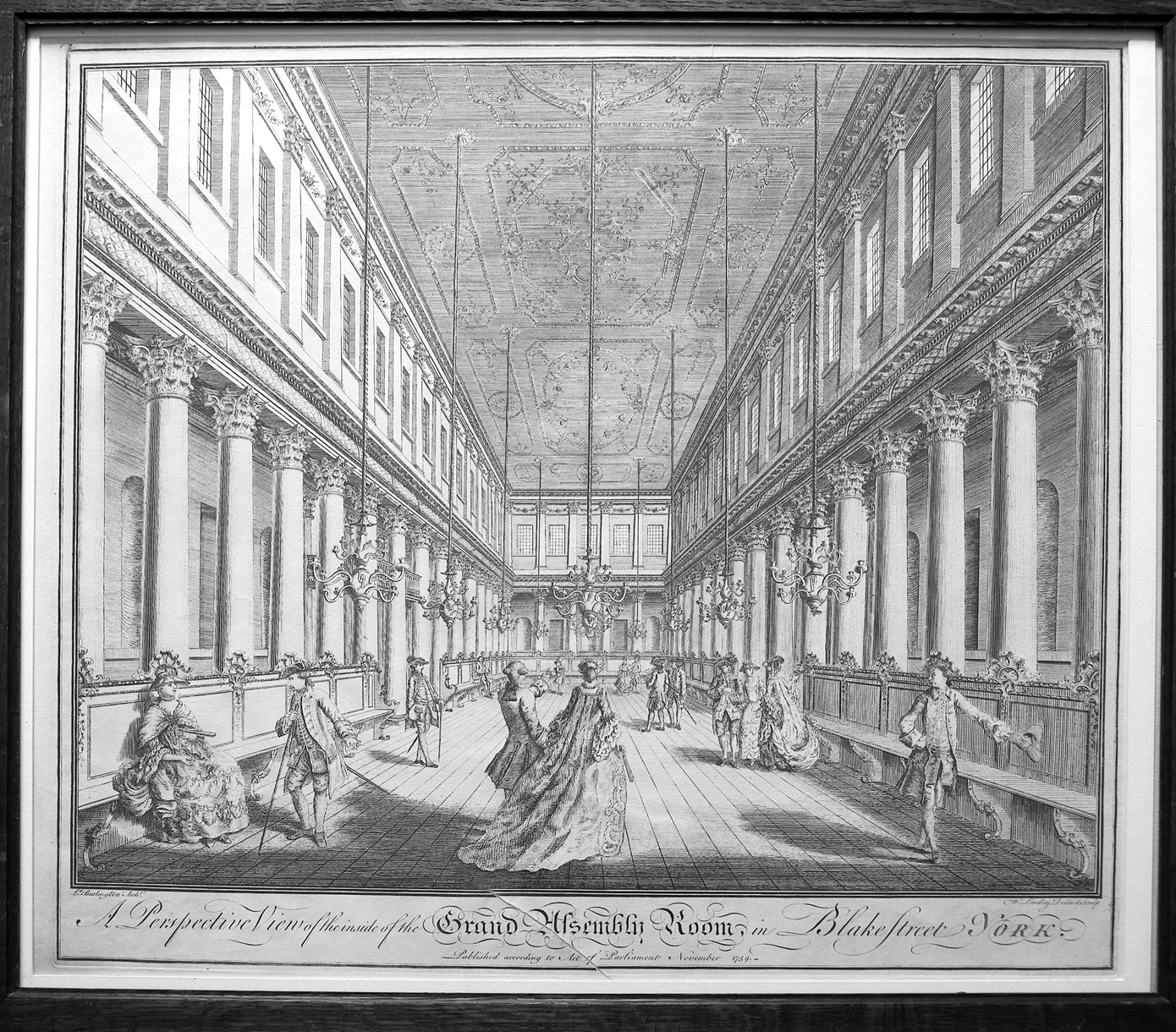 Linden engraving of York Assembly Rooms interior, 1759 | York Conservation Trust