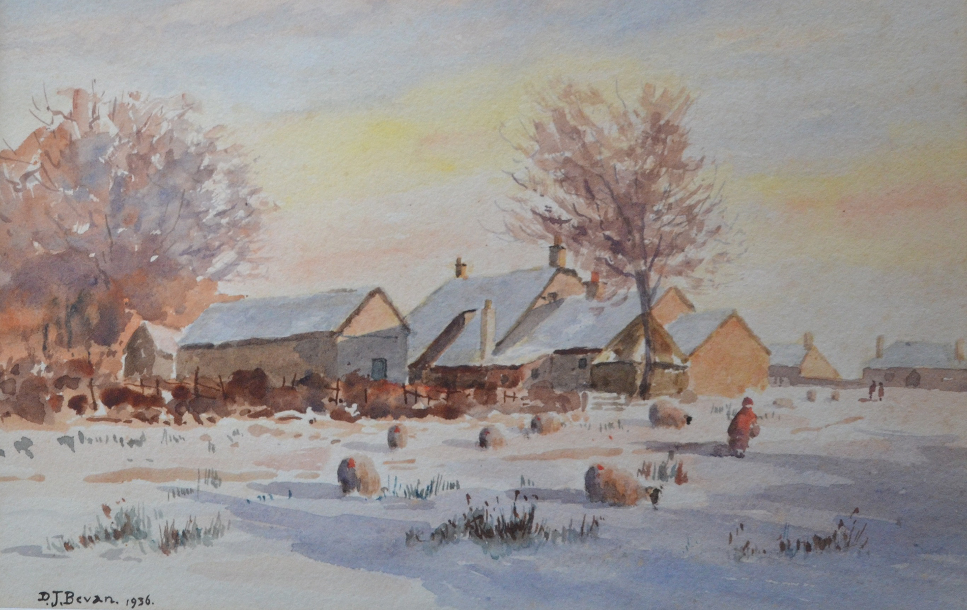 Brereton Corner Goathland c. 1936 by D J Bevan - watercolour